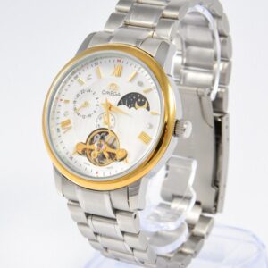 Đồng hồ Omega nam màu trắng viền vàng OM760