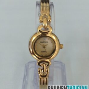 Đồng hồ Cartier nữ mạ vàng đính đá thời trang C021